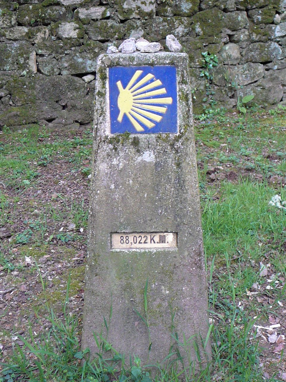 Santiago - Negreira Première borne du chemin de Fisterra 